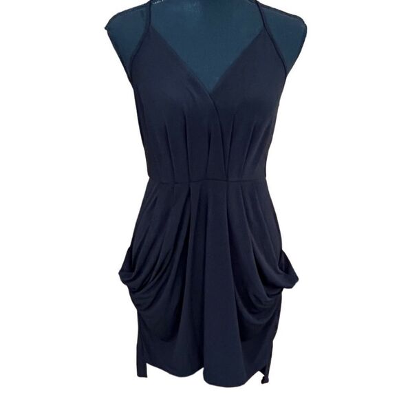BCBGeneration Black Drape Spaghetti Strap Drape Pocket Dress Size XS - Picture 3 of 7